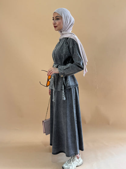 Denim Skirt Set