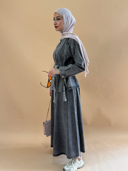 Denim Skirt Set