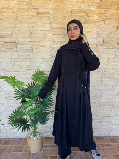 Pleated Long Black Set