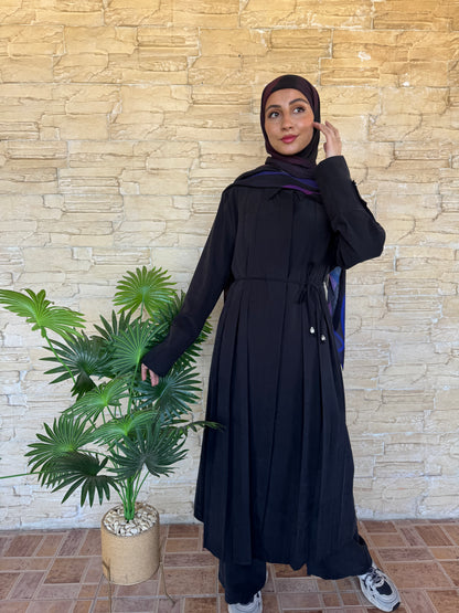 Pleated Long Black Set